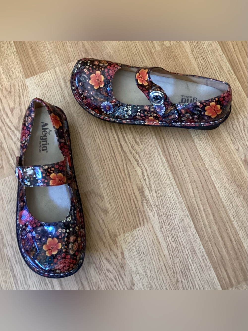 Alegria Women’s Mary Jane Floral Shoes - EU Size 42, US Size 9.5-10 - Picture 3 of 9